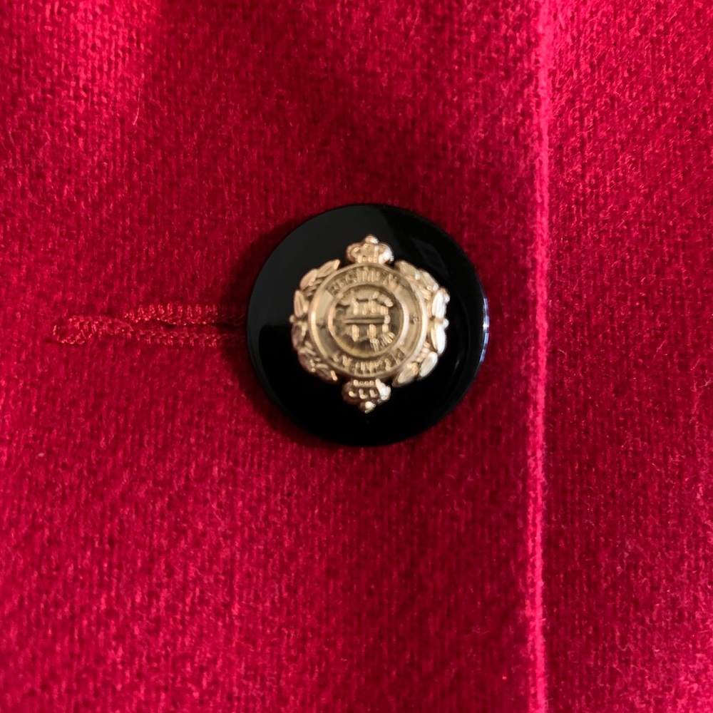 VTG Norton McNaughton Size 8 Red Blazer With Black Velvet Collar - Picture 8 of 11
